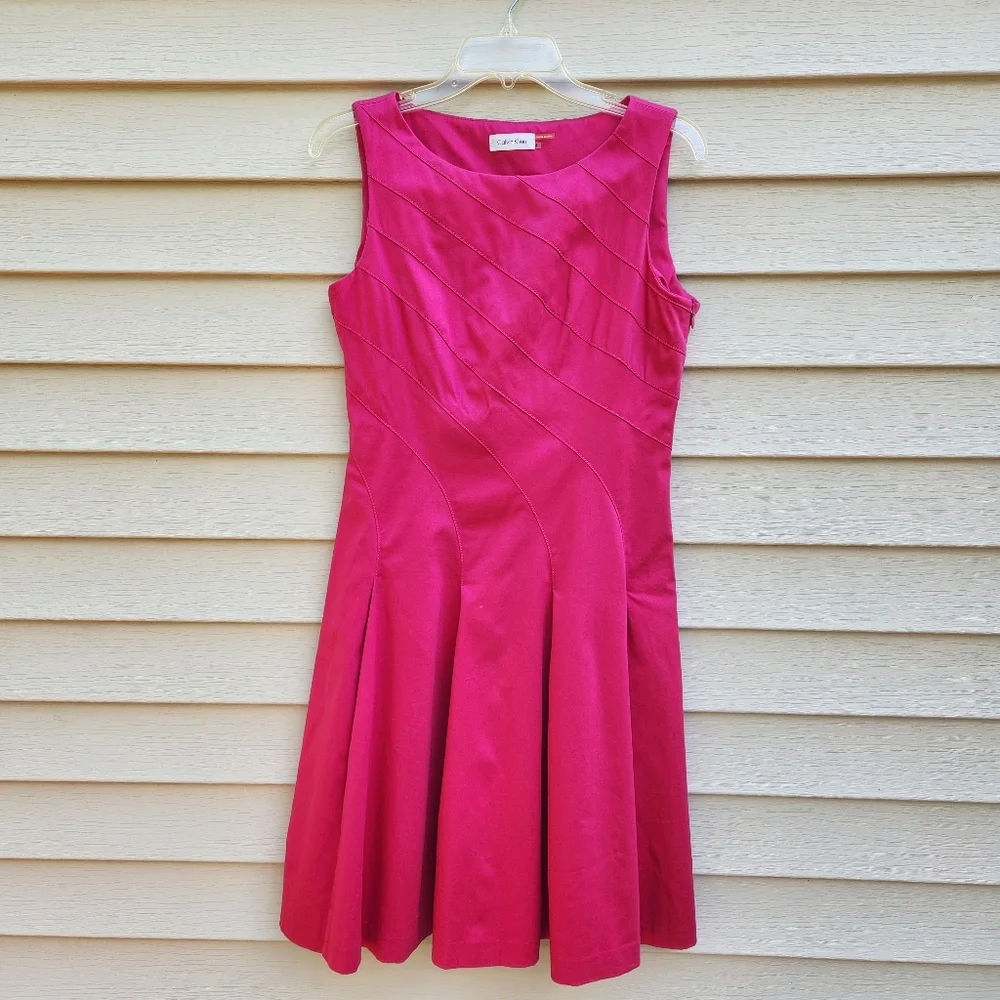 Calvin Klein Pink Pleated Swing  Dress - Picture 9 of 9